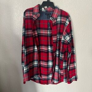 Lands end Plaid long sleeve flannel shirt